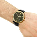  Shop Authentic Emporio Armani Luigi Chronograph Black Dial Black Leather Watch For Men - AR1917 - Luxxuri
