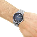  Shop Authentic Emporio Armani Renato Quartz Blue Dial Silver Steel Strap Watch For Men - AR11182 - Luxxuri