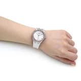 Shop Authentic Guess Sparkling Silver Dial White Rubber Strap Watch For Women - GW0032L1 - Luxxuri