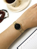  Shop Authentic Daniel Wellington Classic Petite Evergold Black Dial Gold Mesh Bracelet Watch For Women - DW00100349 - Luxxuri