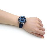  Shop Authentic Swarovski Octea Lux Moon Crystal Blue Dial Blue Leather Strap Watch for Women - 5516305 - Luxxuri