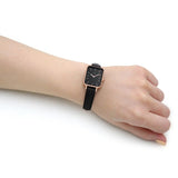  Shop Authentic Daniel Wellington Quadro Sheffield Black Dial Black Leather Strap Watch For Women - DW00100435 - Luxxuri