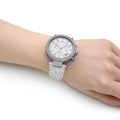  Shop Authentic Michael Kors Parker Chronograph White Dial White Leather Strap Watch For Women - MK7226 - Luxxuri