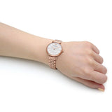  Shop Authentic Emporio Armani T-Bar Gianni Crystal Pave Dial Rose Gold Steel Strap Watch For Women - AR11244 - Luxxuri