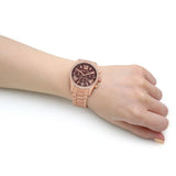  Shop Authentic Michael Kors Lexington Chronograph Red Dial Rose Gold Steel Strap Watch For Women - MK7275 - Luxxuri
