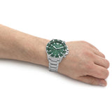 Shop Authentic Emporio Armani Diver Chronograph Green Dial Silver Steel Strap Watch For Men - AR11500 - Luxxuri