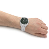  Shop Authentic Emporio Armani Paolo Chronograph Green Dial Silver Steel Strap Watch For Men - AR11529 - Luxxuri