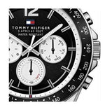  Shop Authentic Tommy Hilfiger Luke Quartz Black Dial Silver Steel Strap Watch for Men - 1791120 - Luxxuri