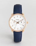  Shop Authentic Fossil Tailor White Dial Blue Leather Strap Watch for Women - ES4394 - Luxxuri