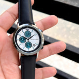  Shop Authentic Emporio Armani Renato Chronograph Silver Dial Black Leather Strap Watch for Men - AR11473 - Luxxuri
