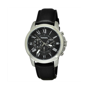  Shop Authentic Fossil Grant Chronograph Black Dial Black Leather Strap Watch for Men - FS4812 - Luxxuri