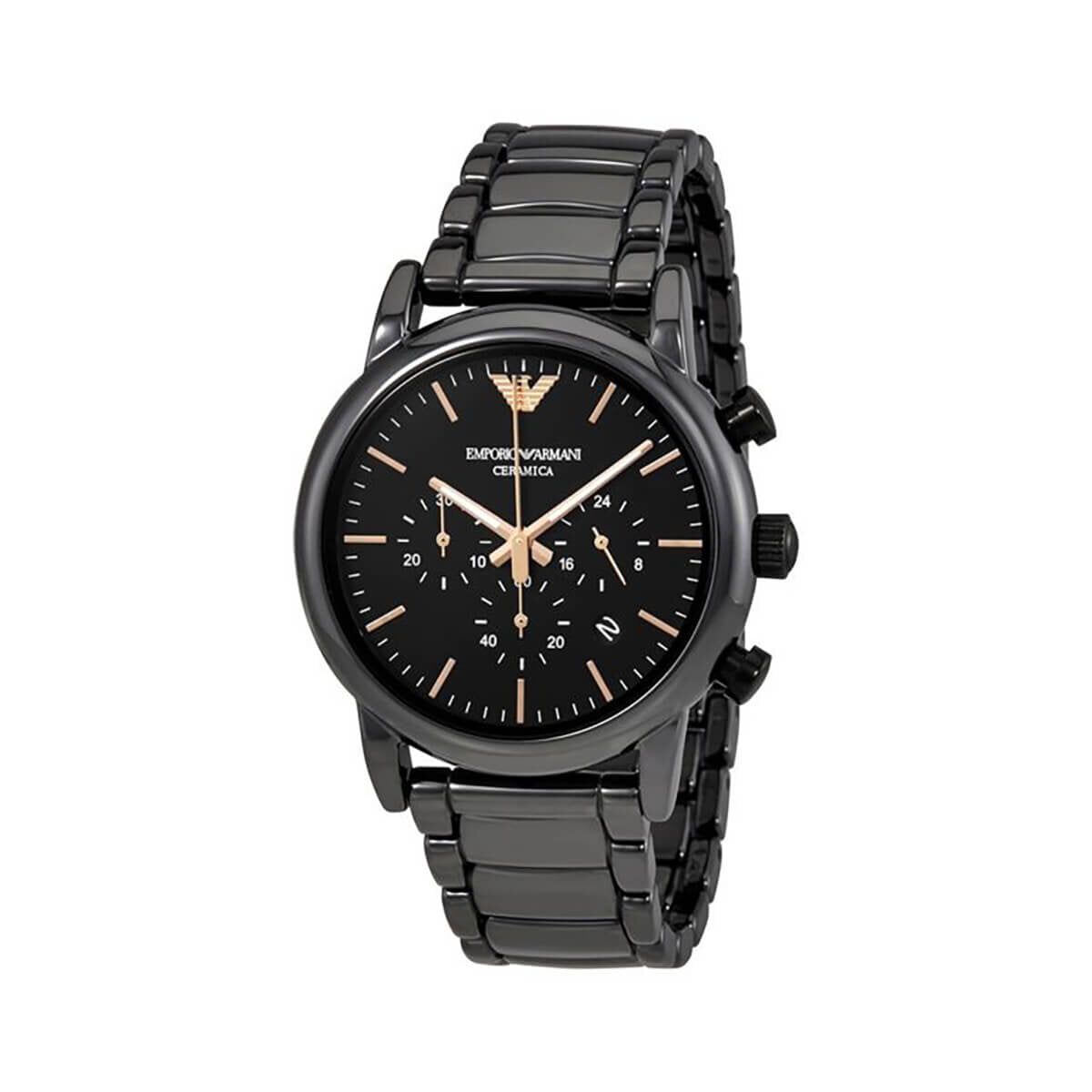  Shop Authentic Emporio Armani Luigi Ceramic Chronograph Black Dial Black Strap Watch For Men - AR1509 - Luxxuri