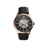  Shop Authentic Fossil Flynn Mechanical Black Dial Black Leather Strap Watch for Men - BQ2216 - Luxxuri