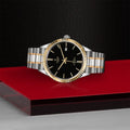 Tudor Style Automatic Black Dial Two Tone Steel Strap Watch for Men - M12713-0005