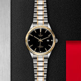  Shop Authentic Tudor Style Automatic Diamonds Black Dial Two Tone Steel Strap Watch for Men - M12713-00011 - Luxxuri