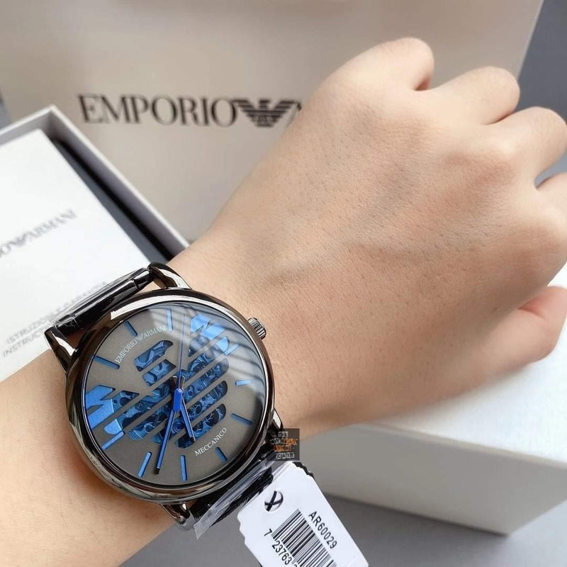  Shop Authentic Emporio Armani Meccanico Automatic Grey Dial Grey Steel Strap Watch For Men - AR60029 - Luxxuri