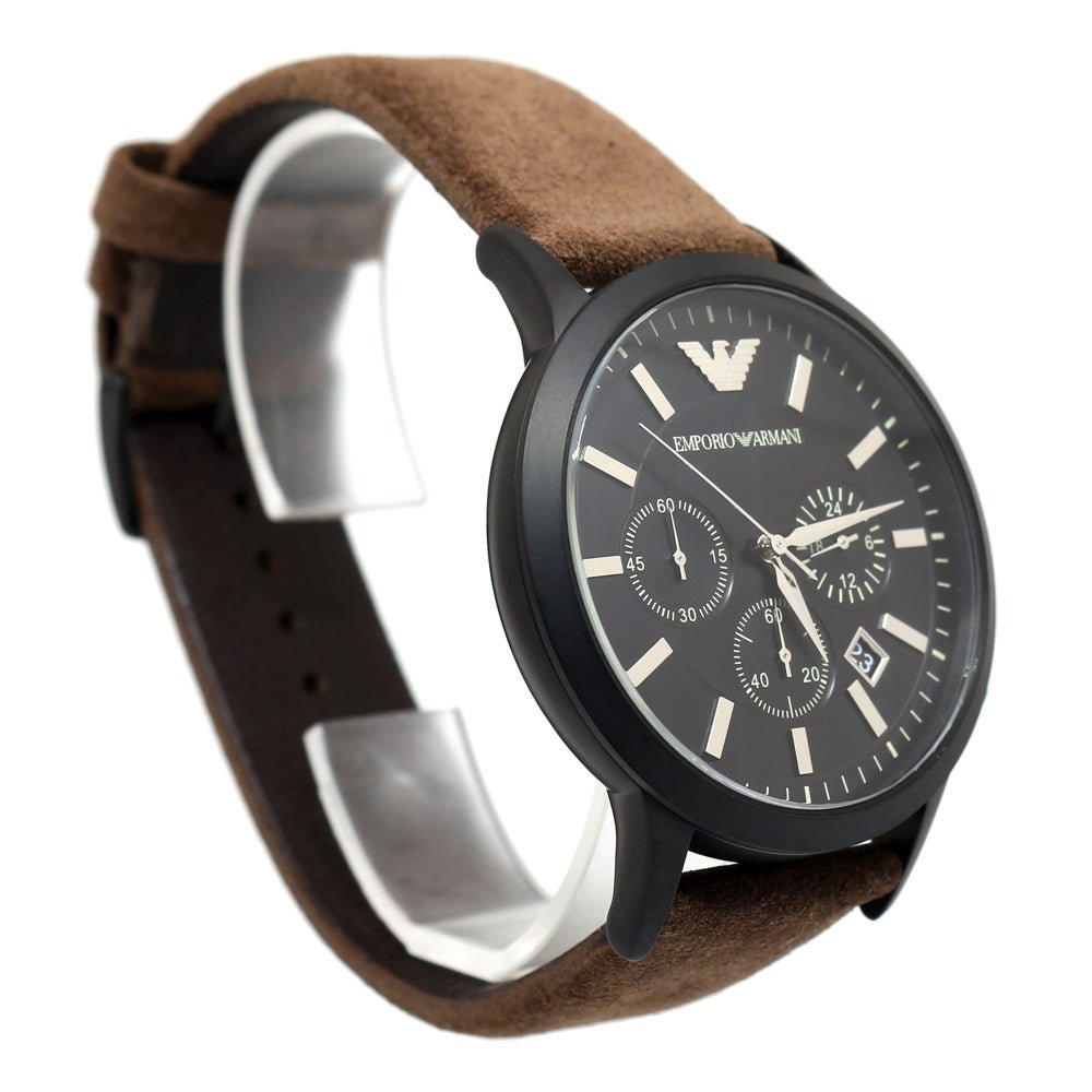  Shop Authentic Emporio Armani Chronograph Black Dial Brown Leather Strap Watch For Men - AR11078 - Luxxuri