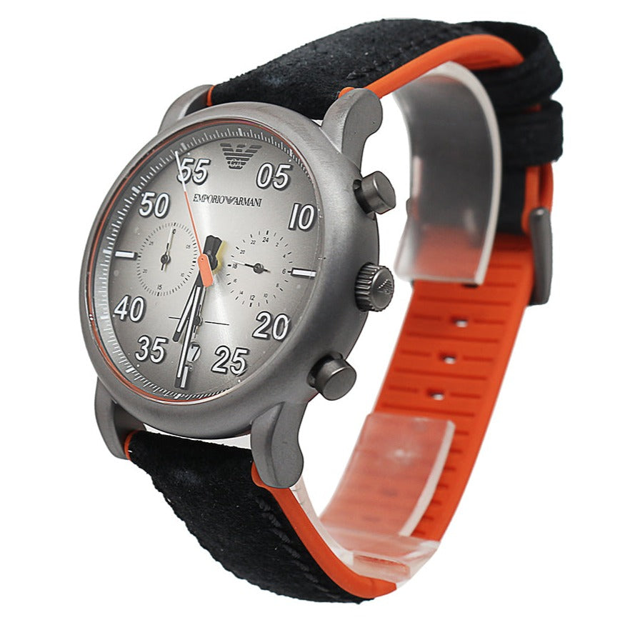 Shop Authentic Emporio Armani Chronograph Quartz Grey Dial Black Leather Strap Watch For Men - AR11174 - Luxxuri