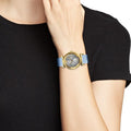  Shop Authentic Versace V-Motif Grey Dial Blue Leather Strap Watch for Women - VERE00318 - Luxxuri