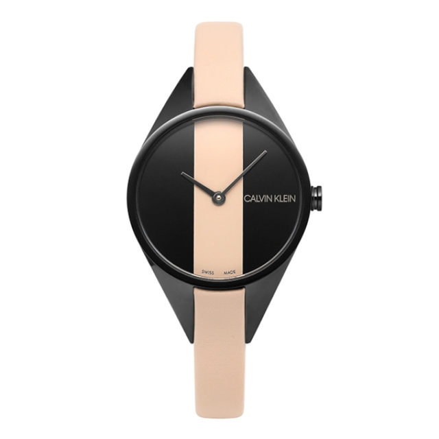  Shop Authentic Calvin Klein Rebel Cream Black Dial Cream Leather Strap Watch for Women - K8P237X1 - Luxxuri