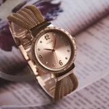  Shop Authentic Guess Chiffon Rose Gold Dial Mesh Bracelet Watch For Women - W1083L3 - Luxxuri
