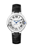  Shop Authentic Cartier Ballon Bleu De Cartier Silver Dial Black Leather Strap Watch for Women - WSBB0030 - Luxxuri