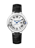  Shop Authentic Cartier Ballon Bleu De Cartier Silver Dial Black Leather Strap Watch for Women - WSBB0030 - Luxxuri