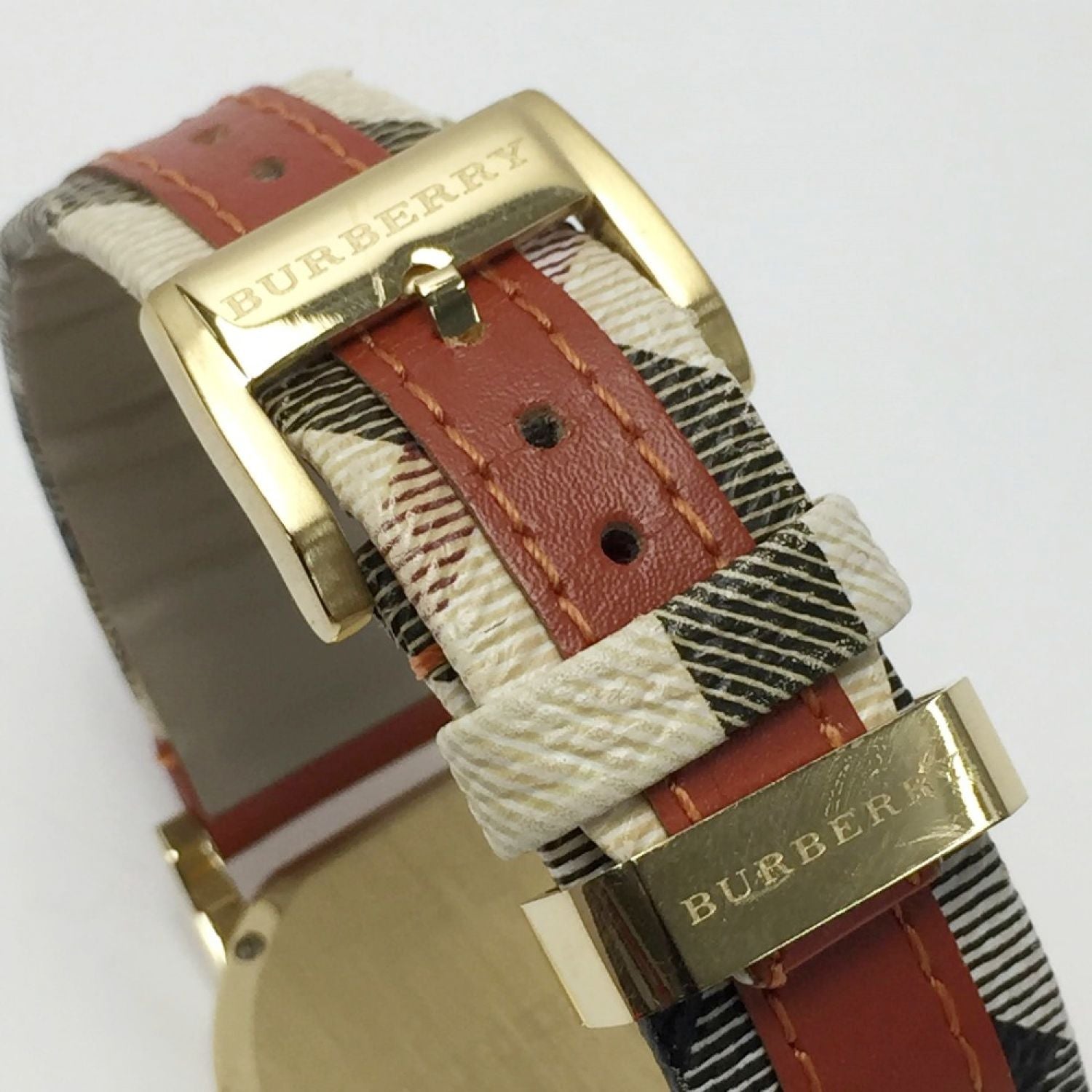  Shop Authentic Burberry The City Gold Dial Orange Leather Strap Watch for Women - BU9016 - Luxxuri