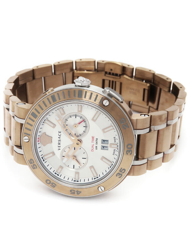 Versace V Extreme Chronograph White Dial Rose Gold Stainless Steel Watch for Women - VCN050017