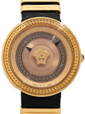  Shop Authentic Versace V Metal Icon Gold Dial Black & Gold Strap Watch for Women - VLC030014 - Luxxuri