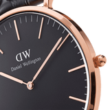  Shop Authentic Daniel Wellington Classic York Black Dial Brown Leather Strap Watch For Women - DW00100140 - Luxxuri