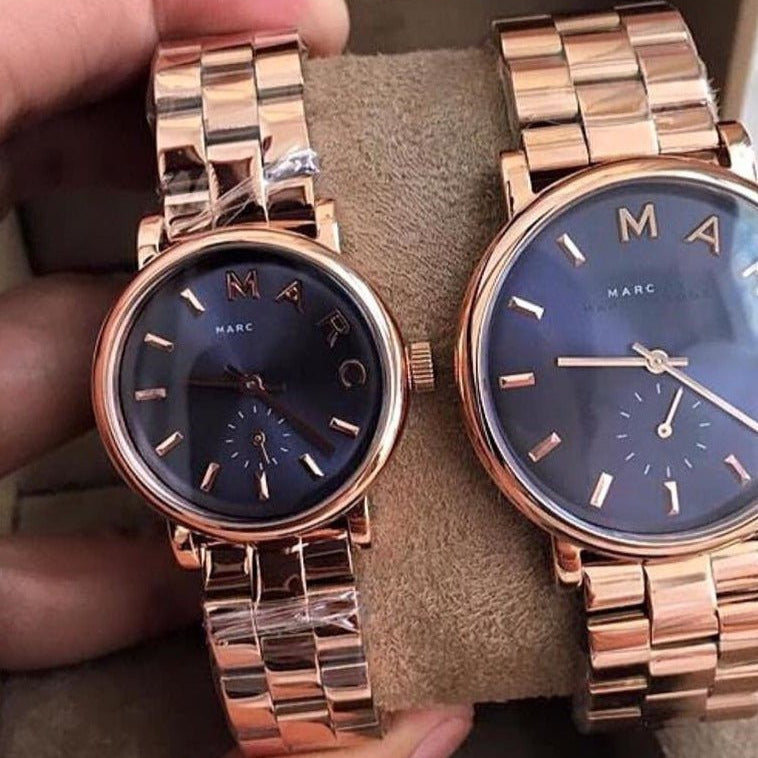  Shop Authentic Marc Jacobs Baker Navy Blue Dial Rose Gold Steel Strap Watch for Women - MBM3332 - Luxxuri