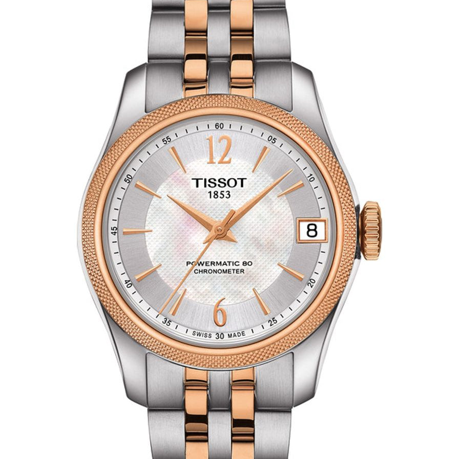Tissot Ballade Powermatic 80 Cosc Mother of Pearl Dial Two Tone Steel Strap Watch For Women - T108.208.22.117.01