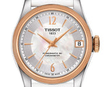  Shop Authentic Tissot T-Classic Powermatic 80 Mother of Pearl Silver Dial White Leather Strap Watch For Women - T108.208.26.117.00 - Luxxuri