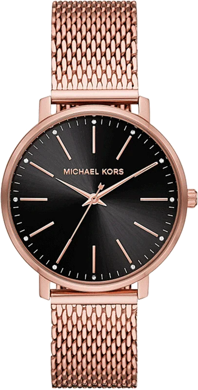  Shop Authentic Michael Kors Pyper Analog Black Dial Rose Gold Mesh Strap Watch For Women - MK4566 - Luxxuri