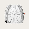  Shop Authentic Bvlgari Serpenti Seduttori Diamonds Silver Dial Silver Steel Strap Watch for Women - SERPENTI103361 - Luxxuri
