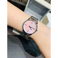  Shop Authentic Calvin Klein Stately Pink Mother of Pearl Dial Silver Steel Strap Watch for Women - K3G2312E - Luxxuri
