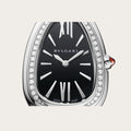  Shop Authentic Bvlgari Serpenti Seduttori Diamonds Black Dial Silver Steel Strap Watch for Women - SERPENTI103449 - Luxxuri