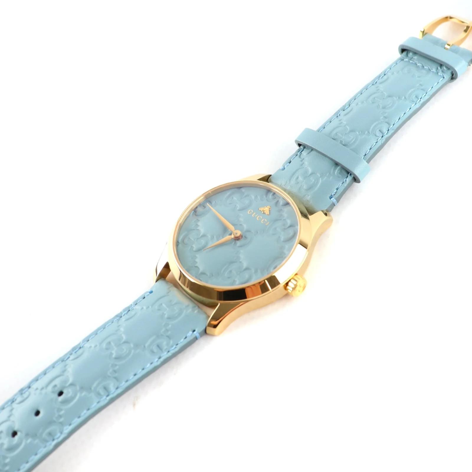  Shop Authentic Gucci G Timeless Quartz Blue Dial Blue Leather Strap Watch For Men - YA1264097 - Luxxuri