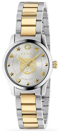  Shop Authentic Gucci G Timeless Quartz Silver Dial Two Tone Steel Strap Watch For Women - YA126596 - Luxxuri