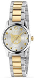  Shop Authentic Gucci G Timeless Quartz Silver Dial Two Tone Steel Strap Watch For Women - YA126596 - Luxxuri
