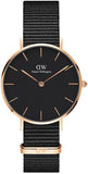  Shop Authentic Daniel Wellington Classic Petite Cornwall Black Dial Black NATO Strap Watch For Women - DW00100215 - Luxxuri