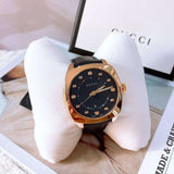  Shop Authentic Gucci GG2570 Quartz Black Dial Black Leather Strap Watch For Men - YA142309 - Luxxuri