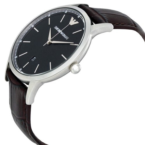  Shop Authentic Emporio Armani Renato Quartz Black Dial Brown Leather Strap Watch For Men - AR11187 - Luxxuri
