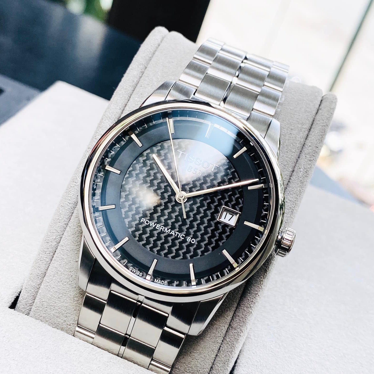  Shop Authentic Tissot Luxury Powermatic 80 Black Dial Silver Steel Strap Watch for Men - T086.407.11.201.02 - Luxxuri