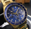  Shop Authentic Maserati SFIDA Analog Blue Dial Gold Stainless Steel Watch For Men - R8873640008 - Luxxuri