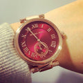  Shop Authentic Michael Kors Skylar Maroon Dial Rose Gold Steel Strap Watch for Women - MK6086 - Luxxuri