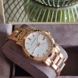  Shop Authentic Burberry The City White Dial Rose Gold Steel Strap Watch for Women - BU9004 - Luxxuri