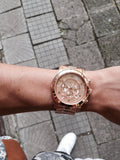  Shop Authentic Michael Kors Runway Chronograph Rose Gold Dial Rose Gold Steel Strap Watch for Men - MK8096 - Luxxuri