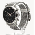  Shop Authentic Emporio Armani Luigi Chronograph Quartz Black Dial Silver Mesh Bracelet Watch For Men - AR11429 - Luxxuri